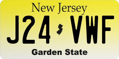NJ license plate J24VWF