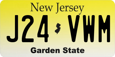 NJ license plate J24VWM