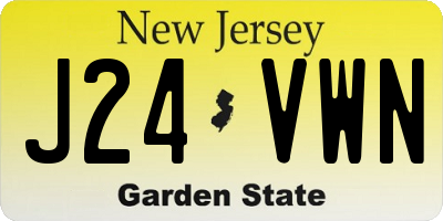NJ license plate J24VWN