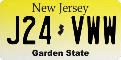 NJ license plate J24VWW