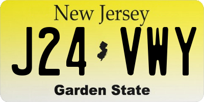 NJ license plate J24VWY