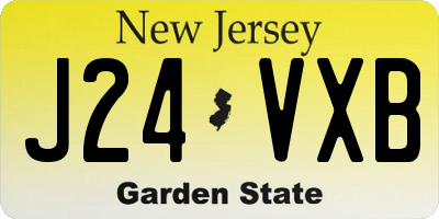 NJ license plate J24VXB