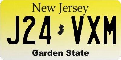 NJ license plate J24VXM