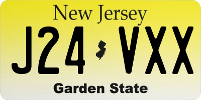 NJ license plate J24VXX