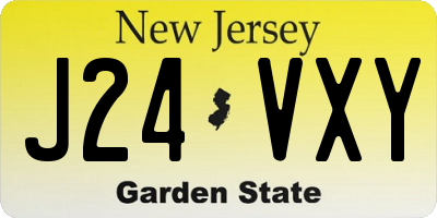 NJ license plate J24VXY
