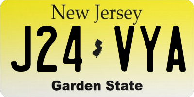 NJ license plate J24VYA
