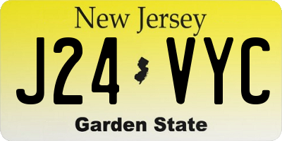 NJ license plate J24VYC
