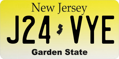 NJ license plate J24VYE