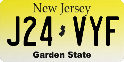 NJ license plate J24VYF