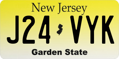 NJ license plate J24VYK
