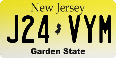 NJ license plate J24VYM