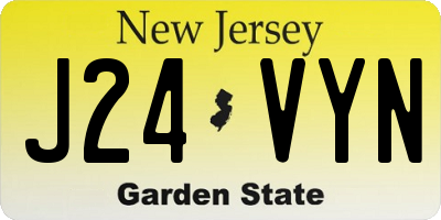 NJ license plate J24VYN