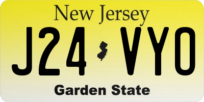 NJ license plate J24VYO