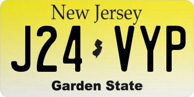 NJ license plate J24VYP