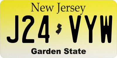 NJ license plate J24VYW