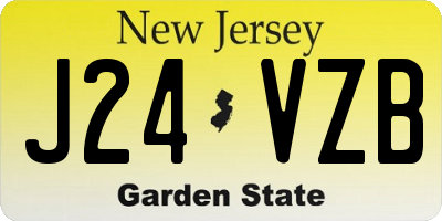 NJ license plate J24VZB