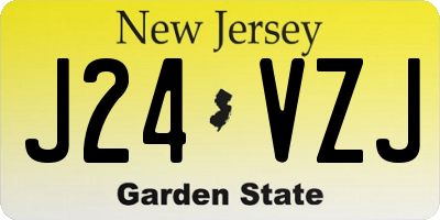 NJ license plate J24VZJ