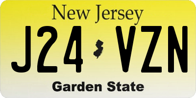 NJ license plate J24VZN
