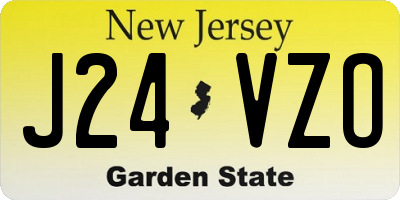 NJ license plate J24VZO