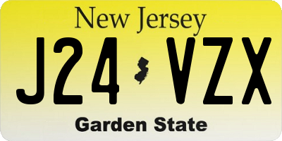 NJ license plate J24VZX