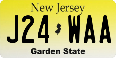 NJ license plate J24WAA