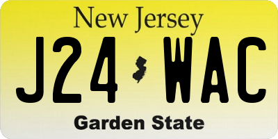 NJ license plate J24WAC