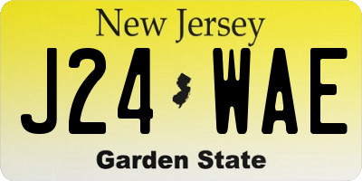 NJ license plate J24WAE