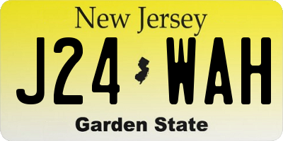 NJ license plate J24WAH