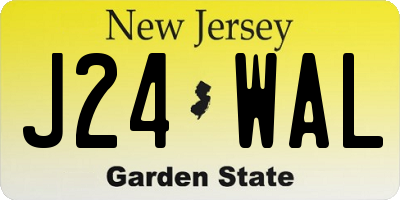 NJ license plate J24WAL