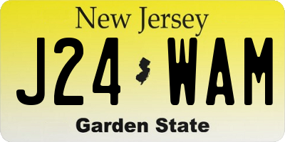 NJ license plate J24WAM