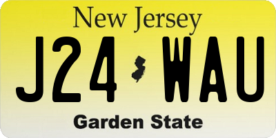 NJ license plate J24WAU