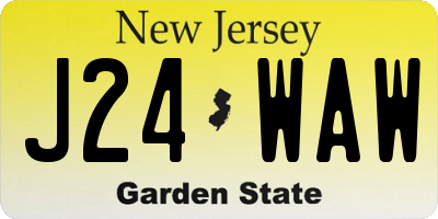 NJ license plate J24WAW