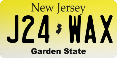 NJ license plate J24WAX