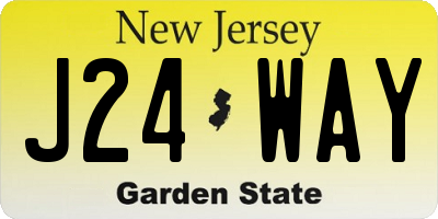 NJ license plate J24WAY