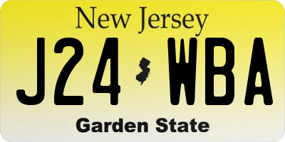 NJ license plate J24WBA