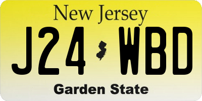 NJ license plate J24WBD