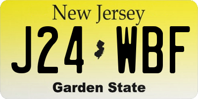 NJ license plate J24WBF