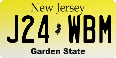 NJ license plate J24WBM