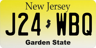 NJ license plate J24WBQ