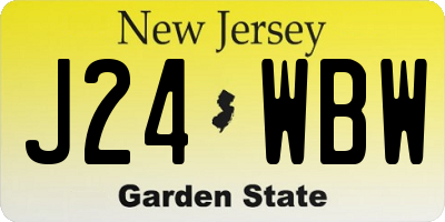 NJ license plate J24WBW