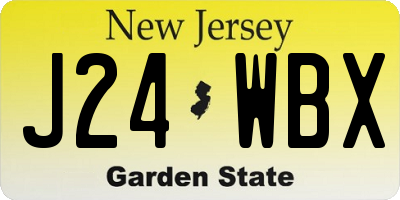 NJ license plate J24WBX
