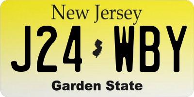NJ license plate J24WBY
