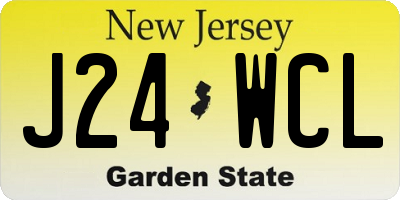 NJ license plate J24WCL