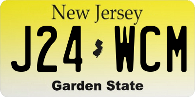 NJ license plate J24WCM