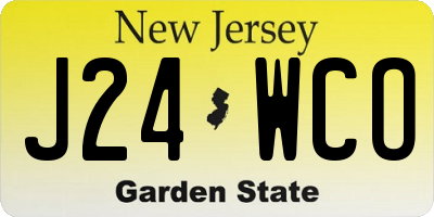 NJ license plate J24WCO