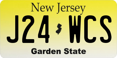NJ license plate J24WCS