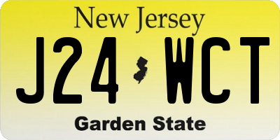 NJ license plate J24WCT
