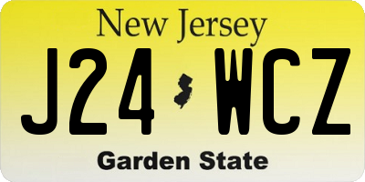 NJ license plate J24WCZ
