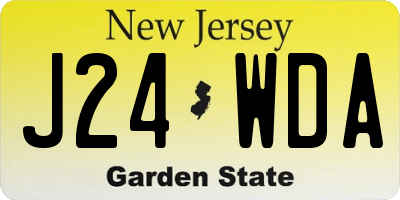 NJ license plate J24WDA