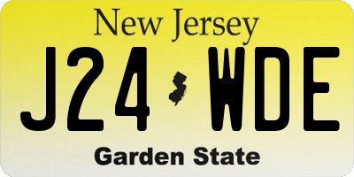 NJ license plate J24WDE